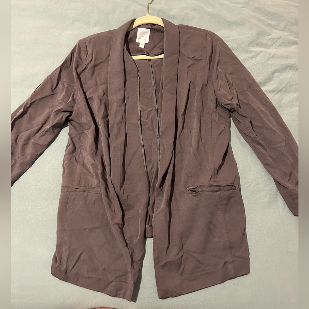 Gray lavender light work blazer